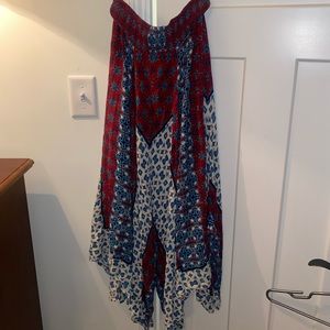 Flowy multi print skirt